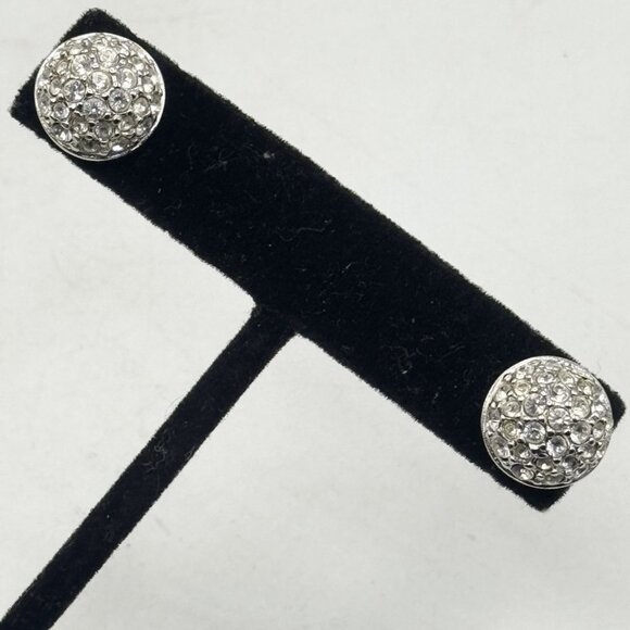 Swarovski Cluster Earrings Pierced Crystal Rhinestone  Vintage - Picture 1 of 4